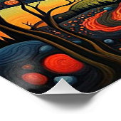 Poster Éruption du volcan la nuit 5 (Coin)