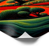 Poster Éruption du volcan la nuit 6 (Coin)