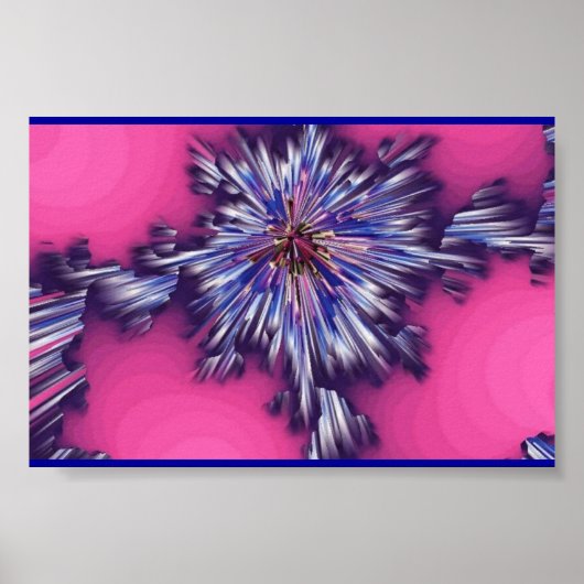 Poster Éruption rose océan (Devant)