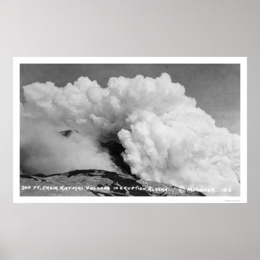 Poster Éruption volcanique de Katmai 1912 (Devant)