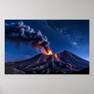 Poster Éruption volcanique Nature Extérieur Paysage Lava