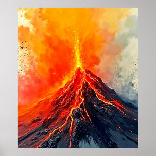 Poster Éruption volcanique : puissance brute