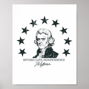 Poster Es Love Independence Funny 4 juillet Thomas Jeff