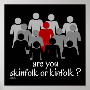 Poster ES-TU SKINFOLK OU KINFOLK ? arrêter le racisme mai