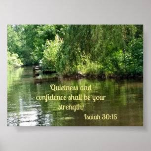 Poster Ésaïe 30:15 Le calme et la confiance seront