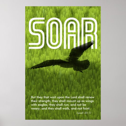 Poster Esaïe 40:31 La Bible Verse Aigle (Devant)