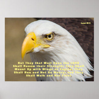 Poster Ésaïe 40:31 La Bible Verse Mont sur les ailes