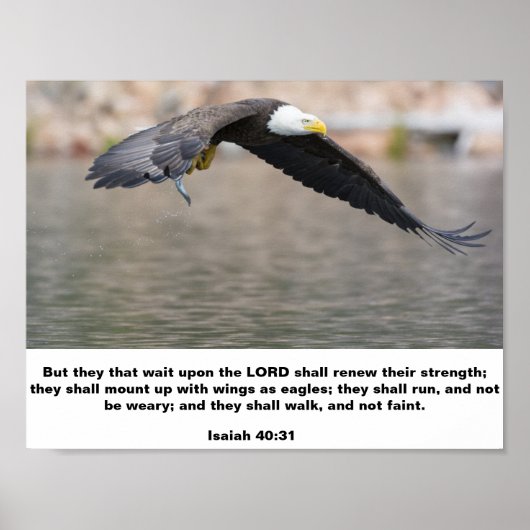 Poster Esaïe 40:31 Monte Avec Des Ailes Comme Aigles (Devant)