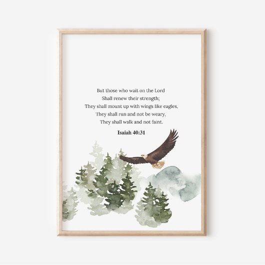 Poster Esaïe 40:31 Monter avec des ailes comme des aigles