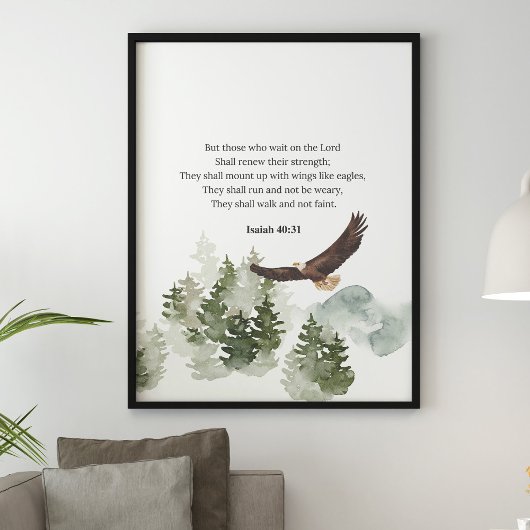 Poster Esaïe 40:31 Monter avec des ailes comme des aigles