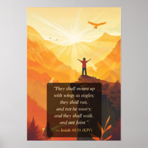 Poster Ésaïe 40:31 S'envoler comme les aigles — Verset bi
