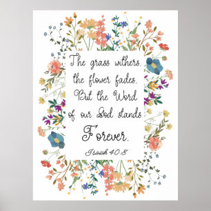 Poster Ésaïe 40:8 La Parole de Dieu demeure pour toujours