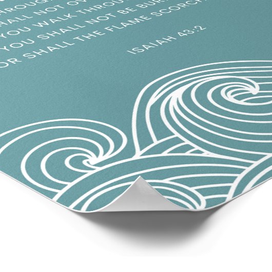 Poster Ésaïe 43:2 Quand vous passez par les eaux (Coin)