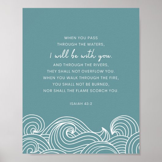 Poster Ésaïe 43:2 Quand vous passez par les eaux (Devant)