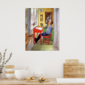 Poster Esbjorn Faire ses devoirs par Carl Larsson (Cuisine)