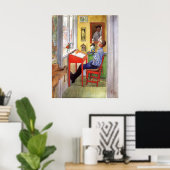 Poster Esbjorn Faire ses devoirs par Carl Larsson (Bureau à domicile)