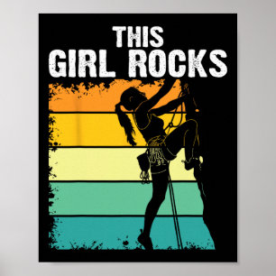 Poster Escalade, Cette fille déchire, Bouldering, Montagn