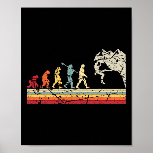 Poster Escalade de rochers Évolution humaine Grimpeur vin (Devant)