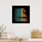 Poster Escalade de rochers grimpeur vintage (Cuisine)