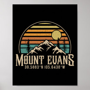 Poster Escalade du mont Evans Colorado Randonnée Montagne
