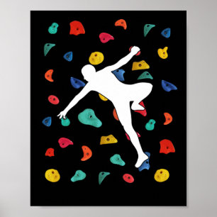 Poster Escalade murale Indoor Rock Climbers Action Sports