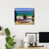 Poster escalade rochers Porthmeor beach St Ives 2013 (Bureau à domicile)