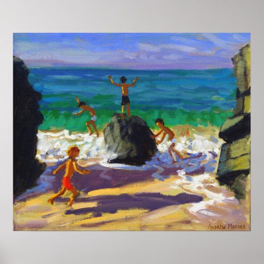 Poster escalade rochers Porthmeor beach St Ives 2013 (Devant)