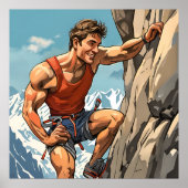 Poster Escalade rocheuse dans les Alpes suisses Imprimer (Devant)