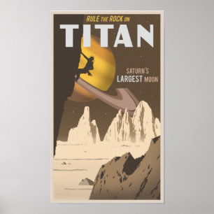 Poster Escalade rocheuse sur Titan, une lune de Saturne