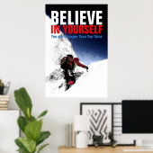 Poster Escalader Croyez en vous-même (Bureau à domicile)