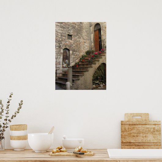 Poster Escalier d'Assise (Cuisine)
