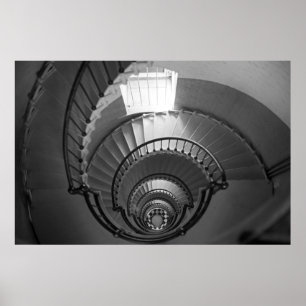 Poster Escalier en colimaçon B&W