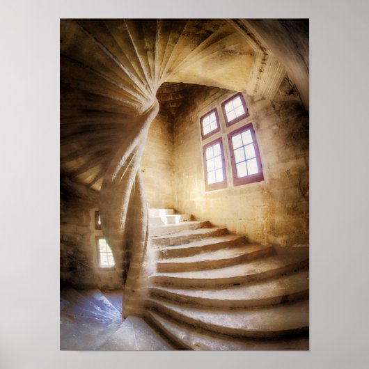 Poster Escalier en spirale beige, France (Devant)