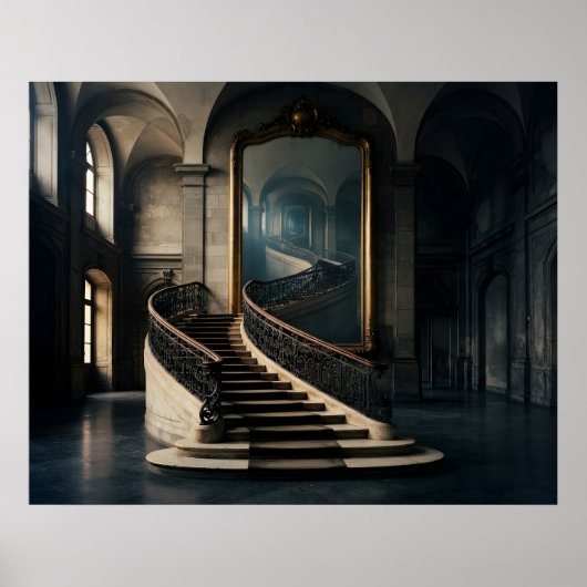 Poster Escalier menant au miroir (Devant)