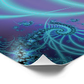 Poster Escalier Spiral | Art fractal bleu et rose (Coin)