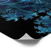 Poster Escalier Spiral | Art fractal bleu et rose (Coin)