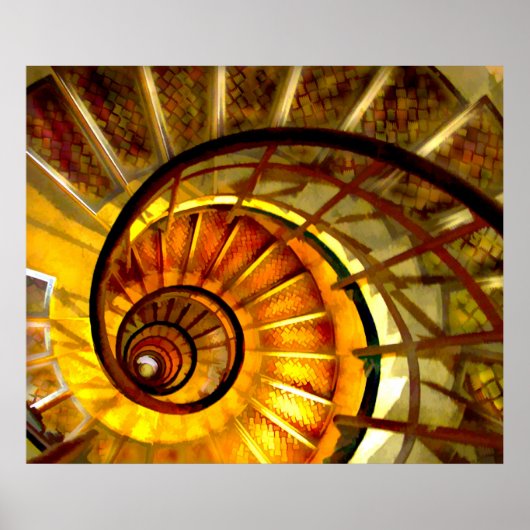 Poster Escalier Spiral Nautilus Abstrait (Devant)