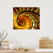 Poster Escalier Spiral Nautilus Abstrait (Cuisine)
