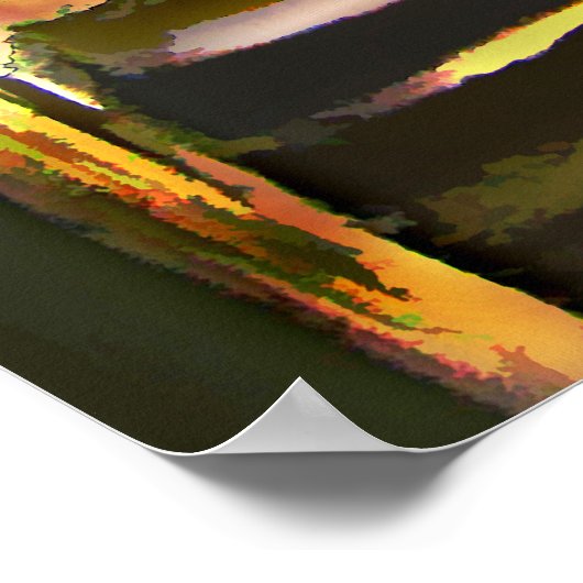 Poster Escalier vers un sous-sol vide (Coin)