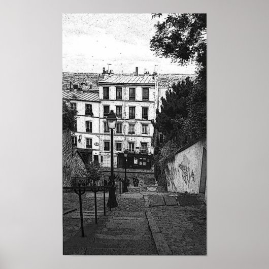 Poster Escaliers de Montmartre (Devant)
