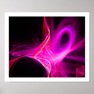 POSTER ESCALIERS FRACTAUX DANS FUCHSIA ROSE POURPULAIRE A