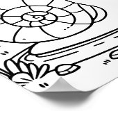 Poster Escargot et champignons mignons | Couleur (Coin)