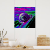 Poster escargot néon (Cuisine)