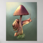 Poster Escargot sur le champignon (Devant)