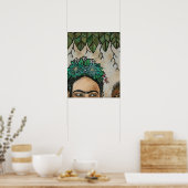 Poster Escondida Frida Kahlo Singe Portrait (Cuisine)