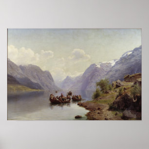 Poster Escorte nuptiale sur le fjord de Hardanger, 1865