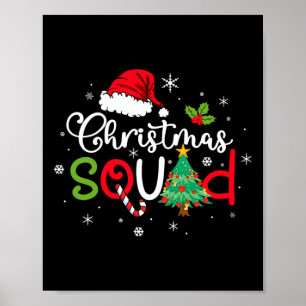 Poster Escouade de Noël amusant Xmas arbre famille jumele