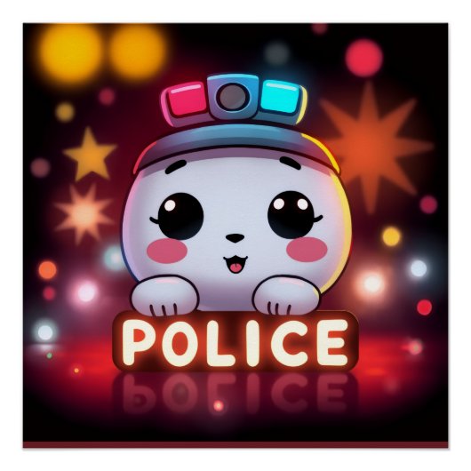 Poster Escouade de police mignonne – Conception de patrou (Devant)