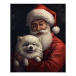 Poster Eskimo américain avec le Père Noël Fête de Noël fe