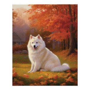 Poster Eskimo américain en automne Leaves automne inspiré